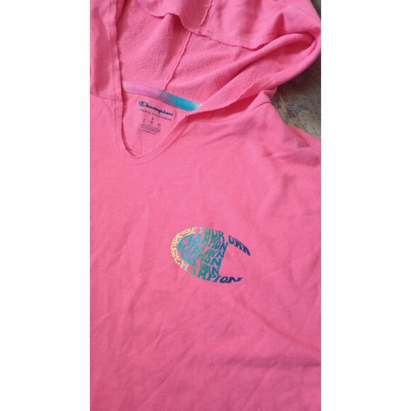 NWT Women's Champion Campus French Terry Hoodie, Pinky Peach, Small - Picture 3 of 9